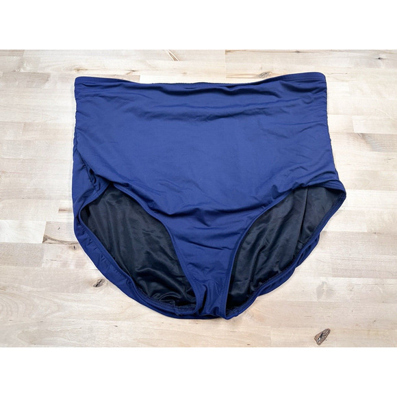 Lands Ends Women 2 Piece Tankini Swimsuit Set Size 24W Blue Floral Paisley - Picture 5 of 8